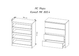 Комод Мори МК 800.4 графит