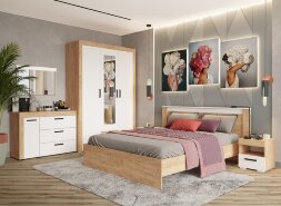 Зеркало Адель, дуб крафт золотой + белый