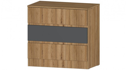 Комод 3 ящика Ленора, Дуб вотан/Графит 